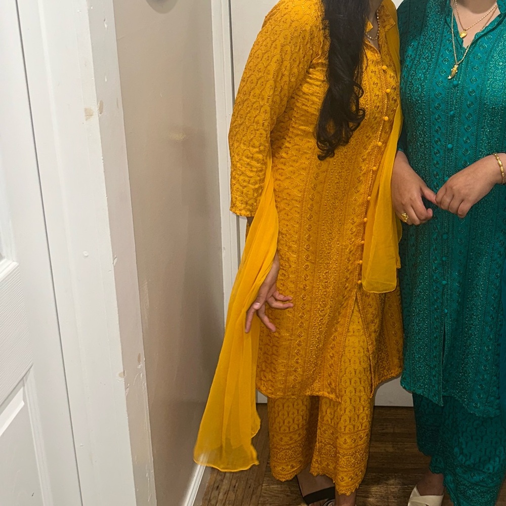 Pakistani Yellow Embroidered 3 piece Set - OPEN TO ALL OFFERS